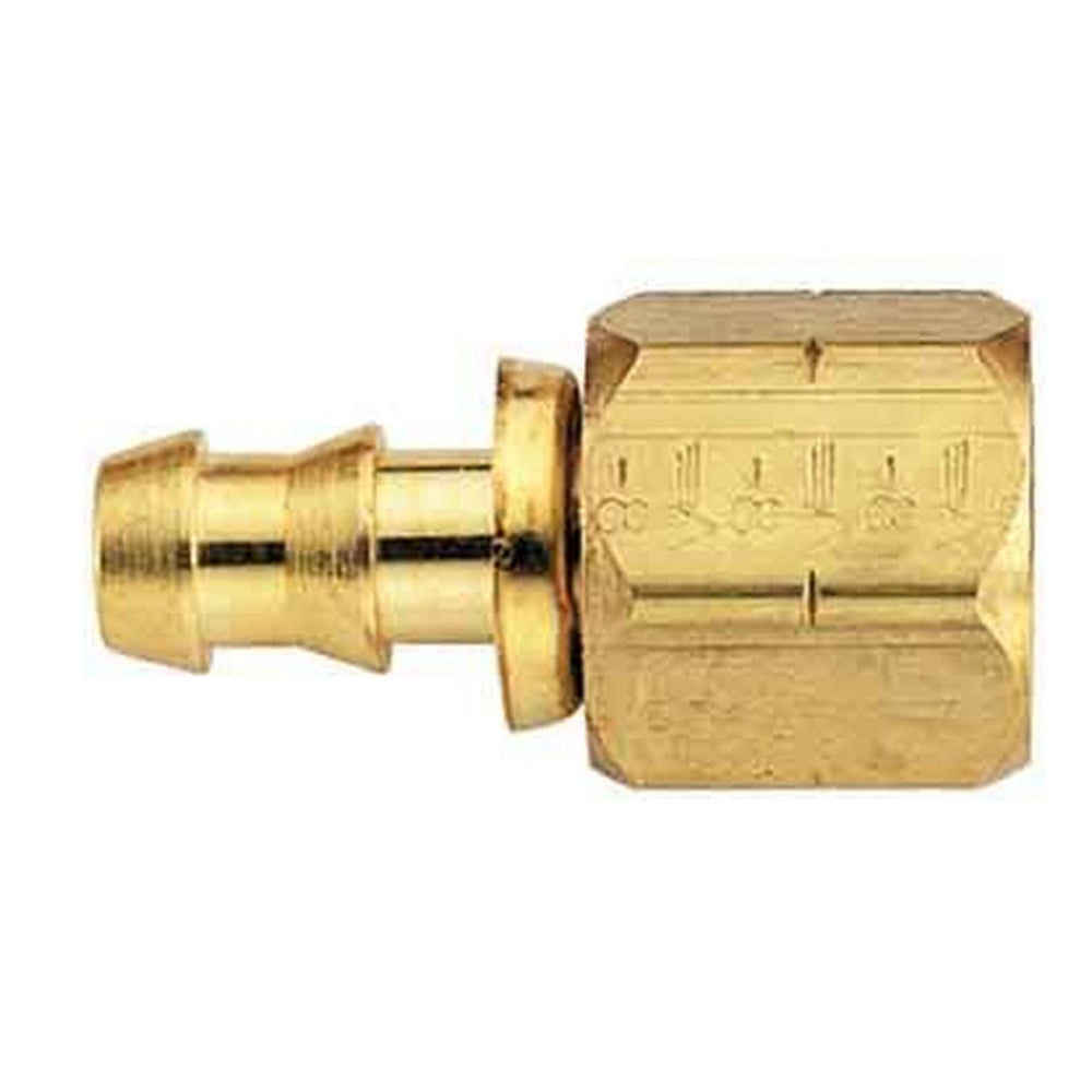 Aeroquip Brass SOCKETLESS™ Straight -6 AN Hose Barb to -8 Brass Female AN Fitting