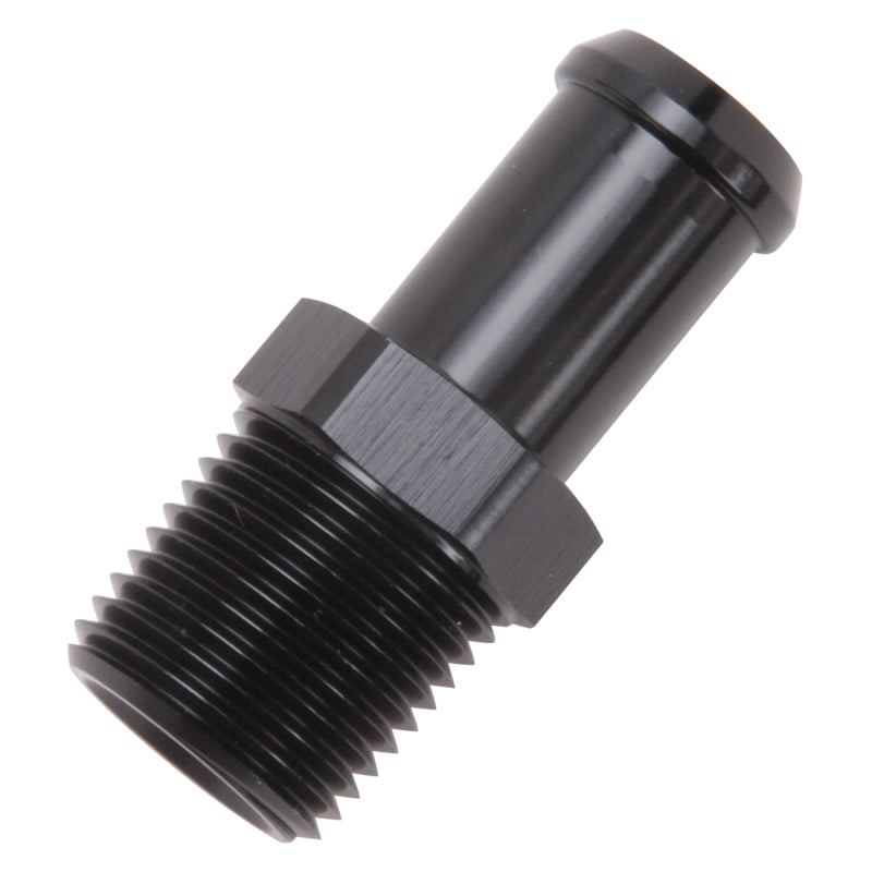 Edelbrock Straight 5/8 in Hose Barb to 1/2 in NPT Male Adapter - Black - Heater Hose