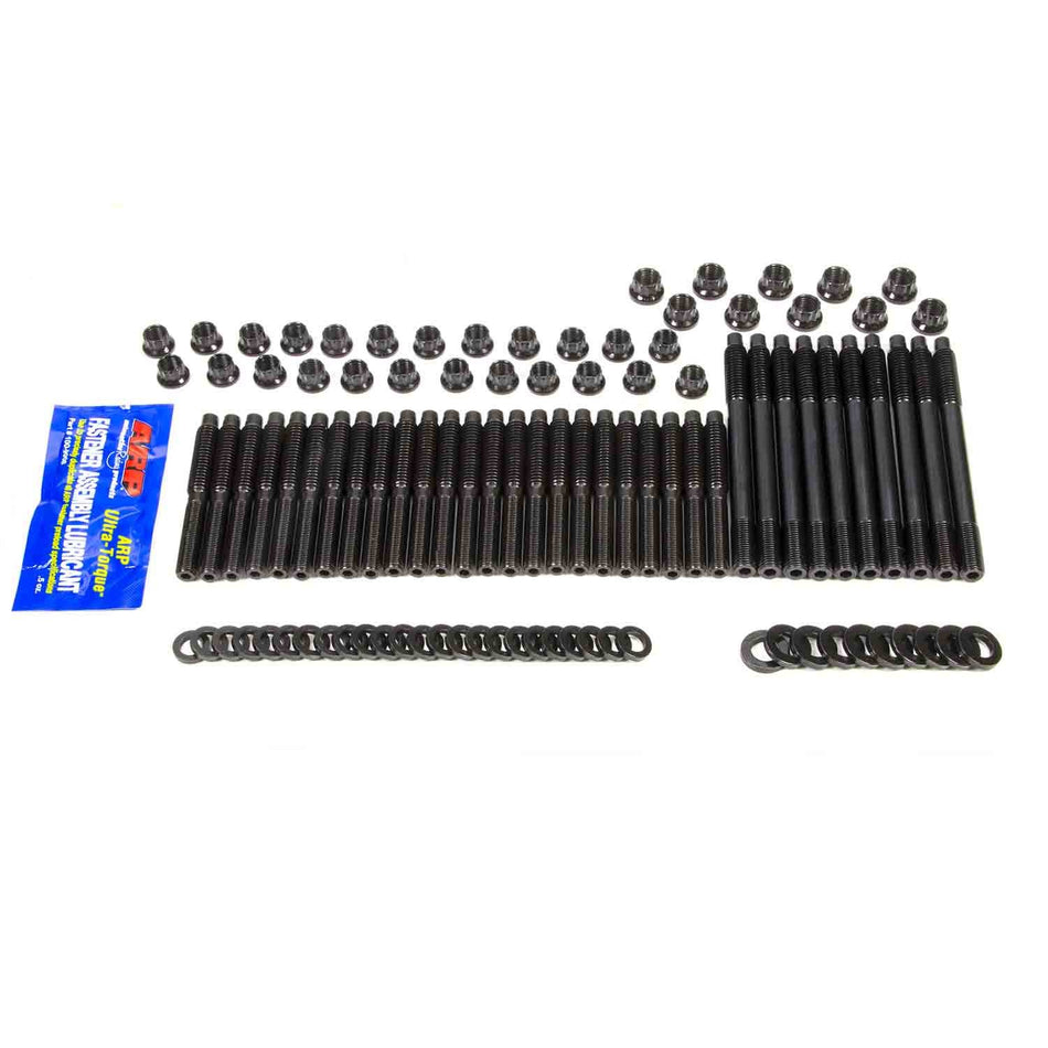 ARP Cylinder Head Stud Kit - 12 Point Nuts - Chromoly - Black Oxide - Aftermarket Head - Small Block Chevy 134-4310
