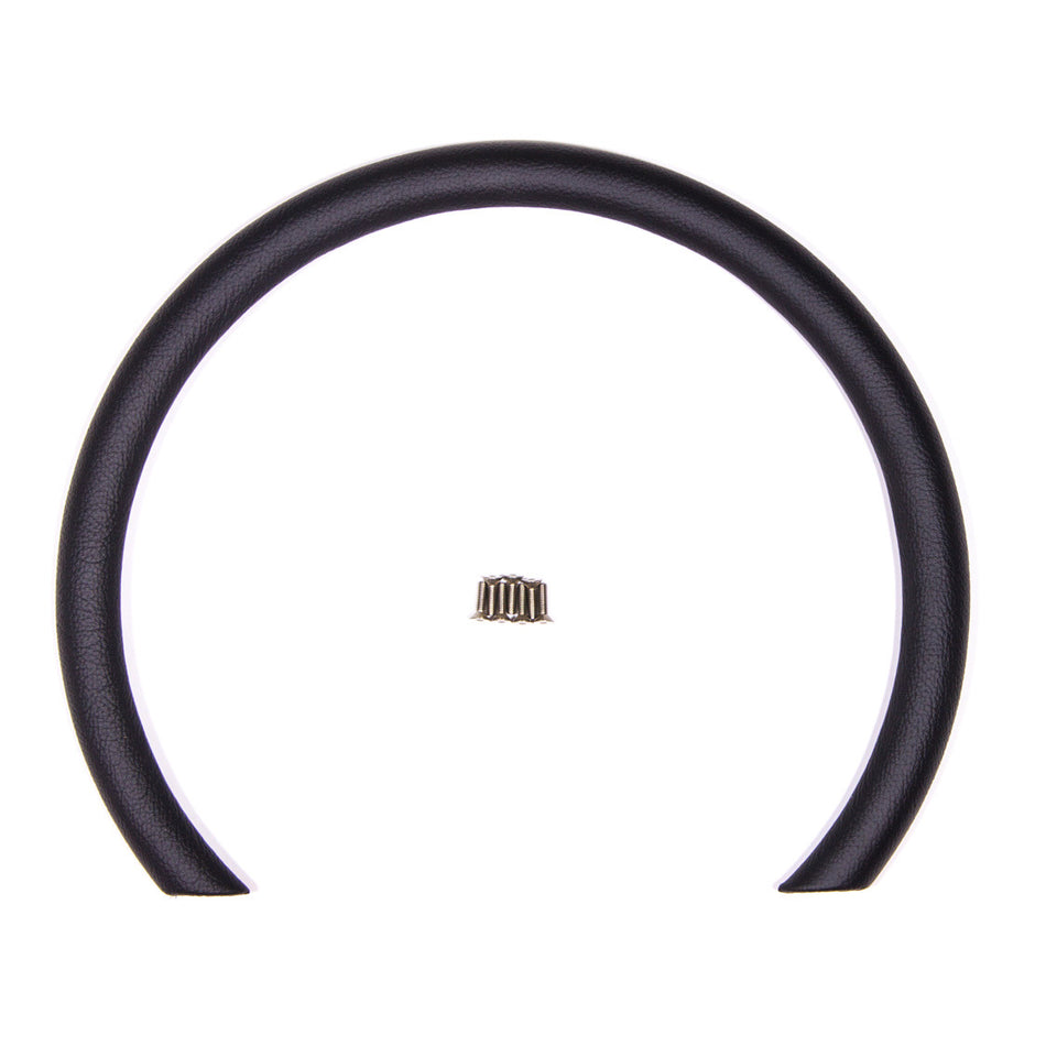 Billet Specialties D-Shape Steering Wheel Half Wrap 14" Diameter Billet Aluminum Embossed Vinyl Cover - Black