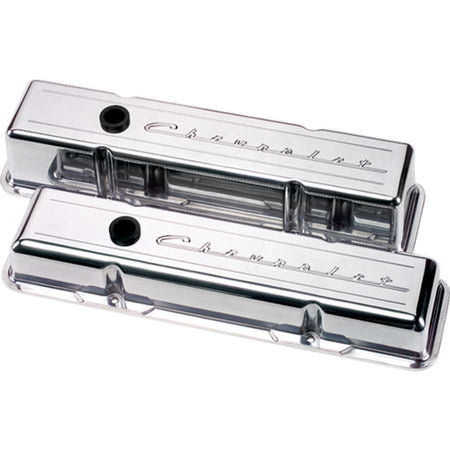 Billet Specialties SB Chevy Script Short Valve Covers - SB Chevy - (Set of 2)