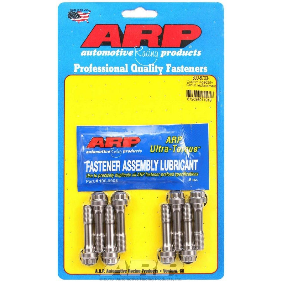 ARP Pro Series Connecting Rod Bolt Kit - 3/8 in Bolt - 1.6 in Long - Nickel Alloy - Carrillo - Set of 8
