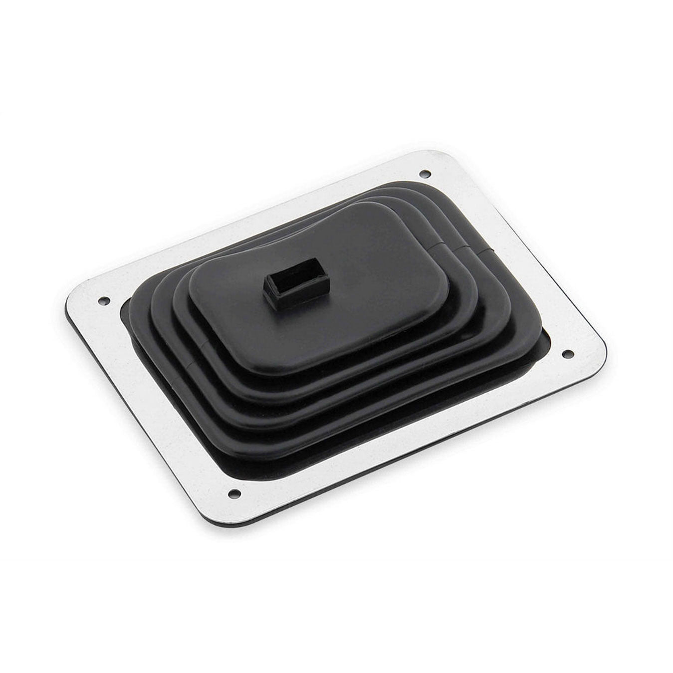 Mr. Gasket Shifter Boot - 3-1/2 x 4-1/2 in Base - Square Boot - Black / Chrome - Universal