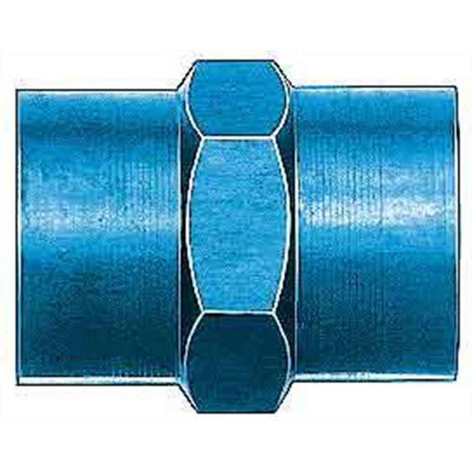 Aeroquip 3/8 in NPT Female to 3/8 in NPT Female Straight Adapter - Blue Anodized