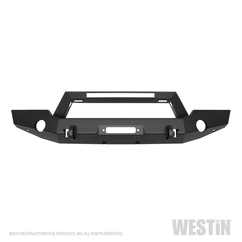 Westin WJ2 Full Width Front Bumper - Light Bar Mount - Steel - Black- Jeep Wrangler JL 2018