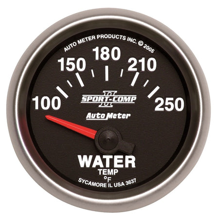 Auto Meter 2-1/16" Sport-Comp II Electric Water Temperature Gauge - 100-250°