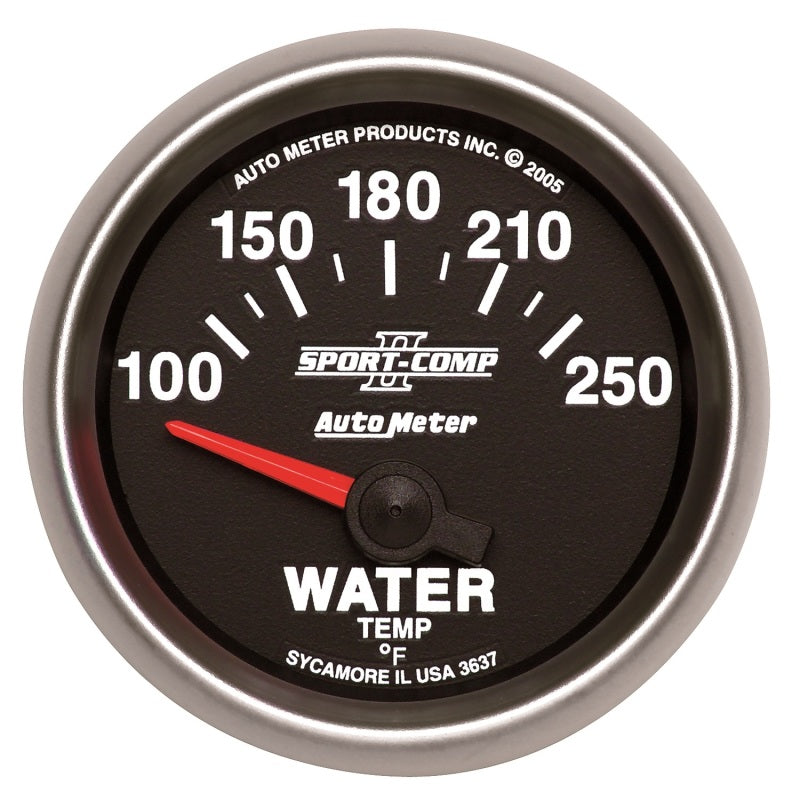Auto Meter 2-1/16" Sport-Comp II Electric Water Temperature Gauge - 100-250°