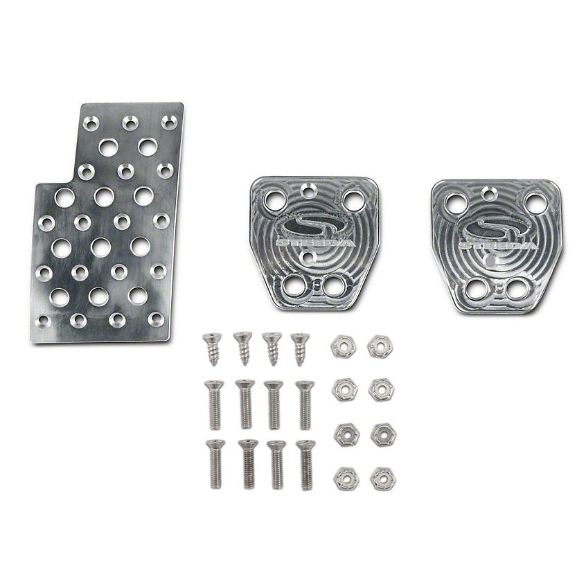 Steeda Heal/Toe Pedal Pad Manual Trans Brake/Clutch/Gas Pads Steeda Logo - Aluminum