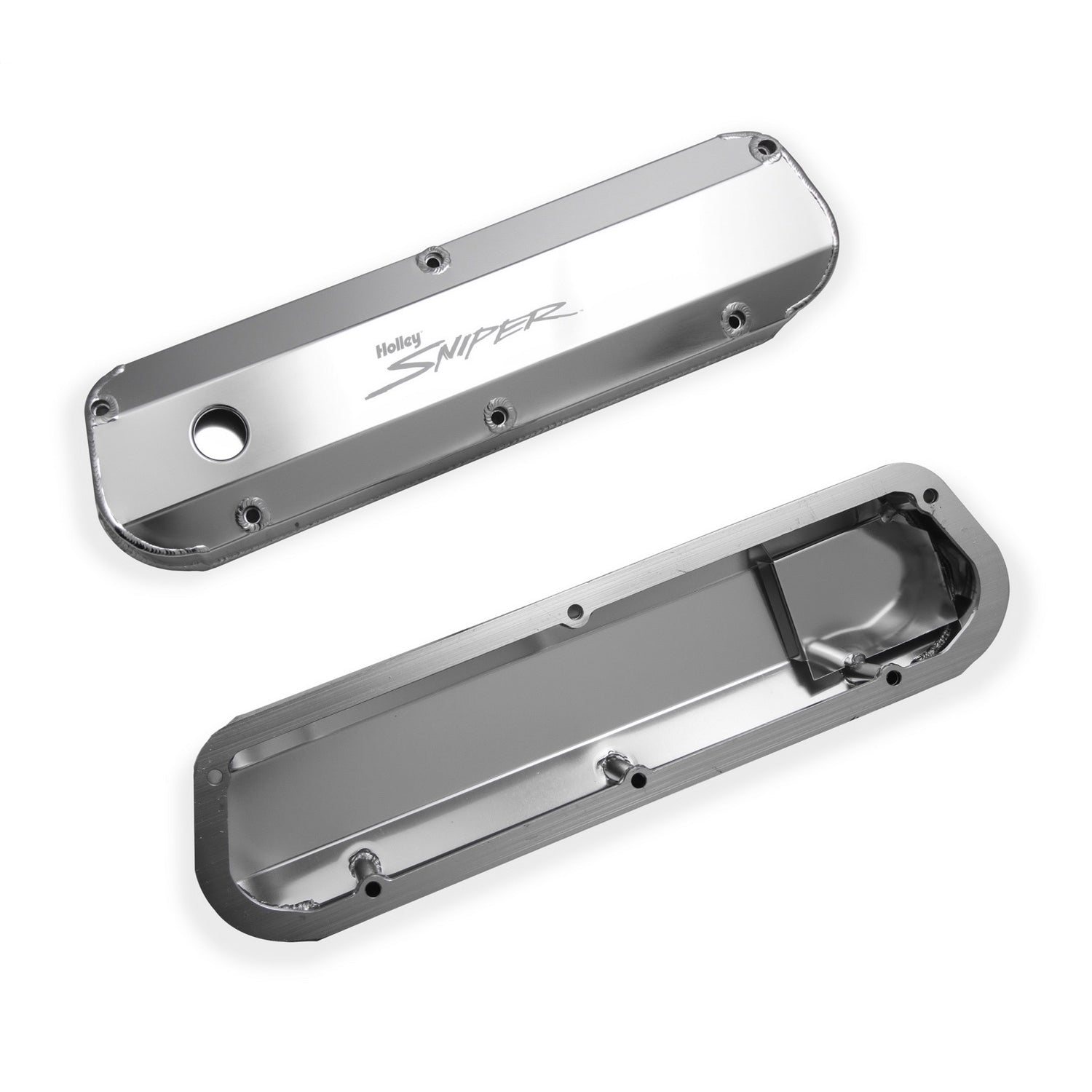 Sniper Fabricated Aluminum Valve Cover - Ford Small Block - Silver Finish