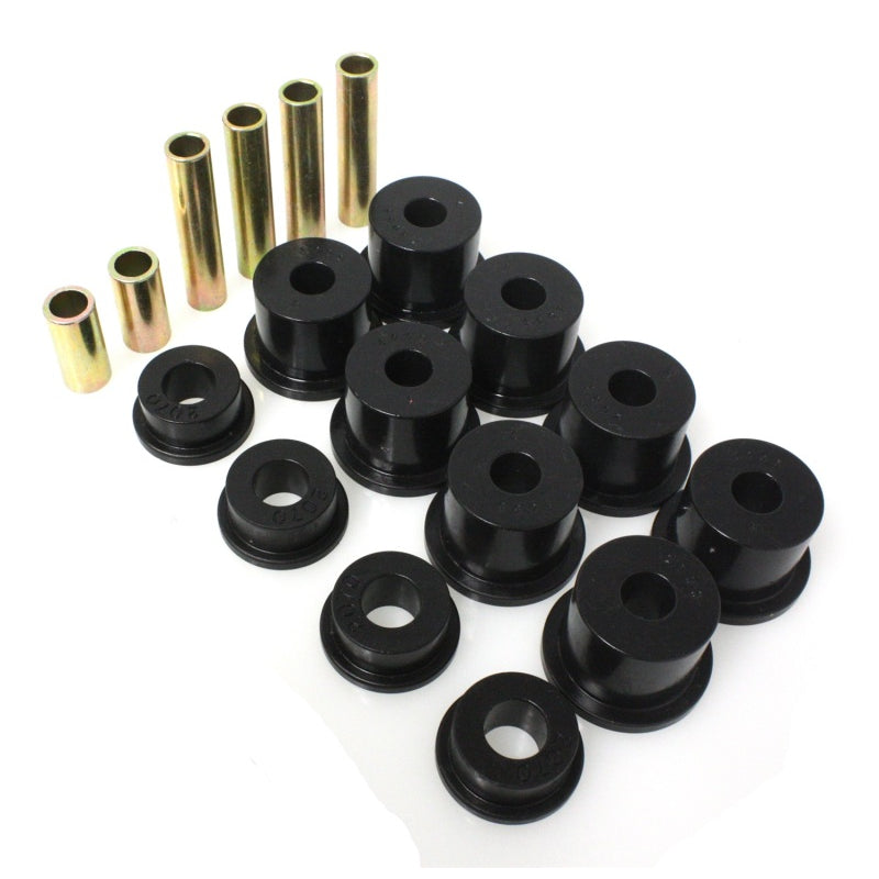 Energy Suspension Hyper-Flex Front Leaf Spring Bushing Kit - Black / Cadmium - Ford Fullsize Truck 1980-98