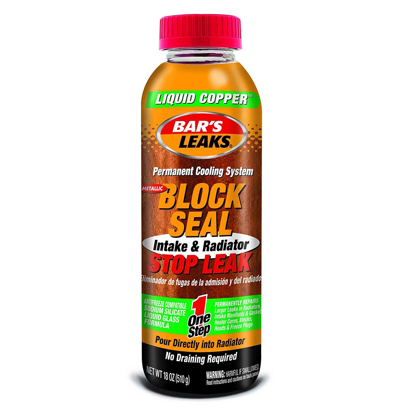 Bar's Leaks Antifreeze / Coolant Additive - Liquid Copper - Radiator and Intake Stop Leak - 11.00 oz. Bottle -