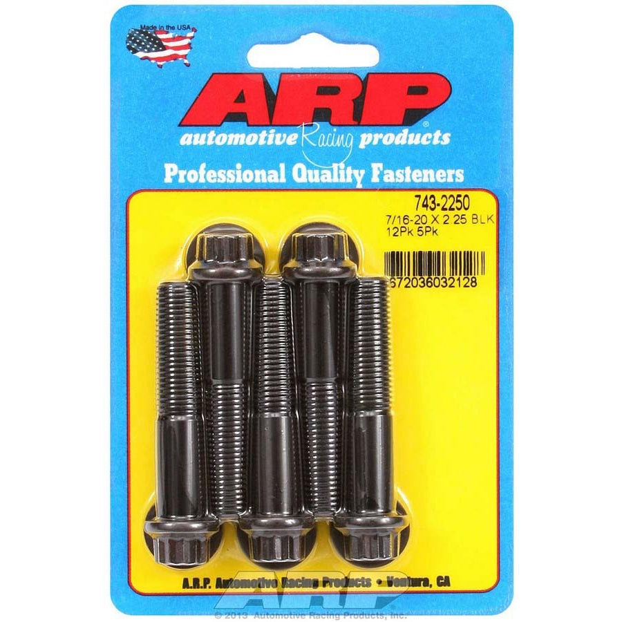 ARP 7/16-20" Thread Bolt 2-1/4" Long 7/16" 12 Point Head Chromoly - Black Oxide