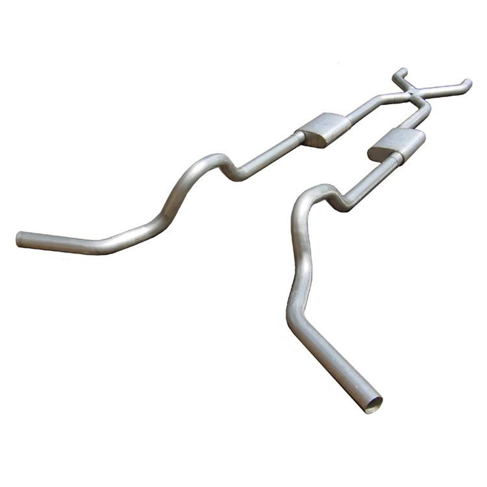 Pypes Turbo Pro Header-Back Exhaust System - Dual Side Exit - 2-1/2 in Diameter - Stainless - GM Fullsize Truck 1967-74