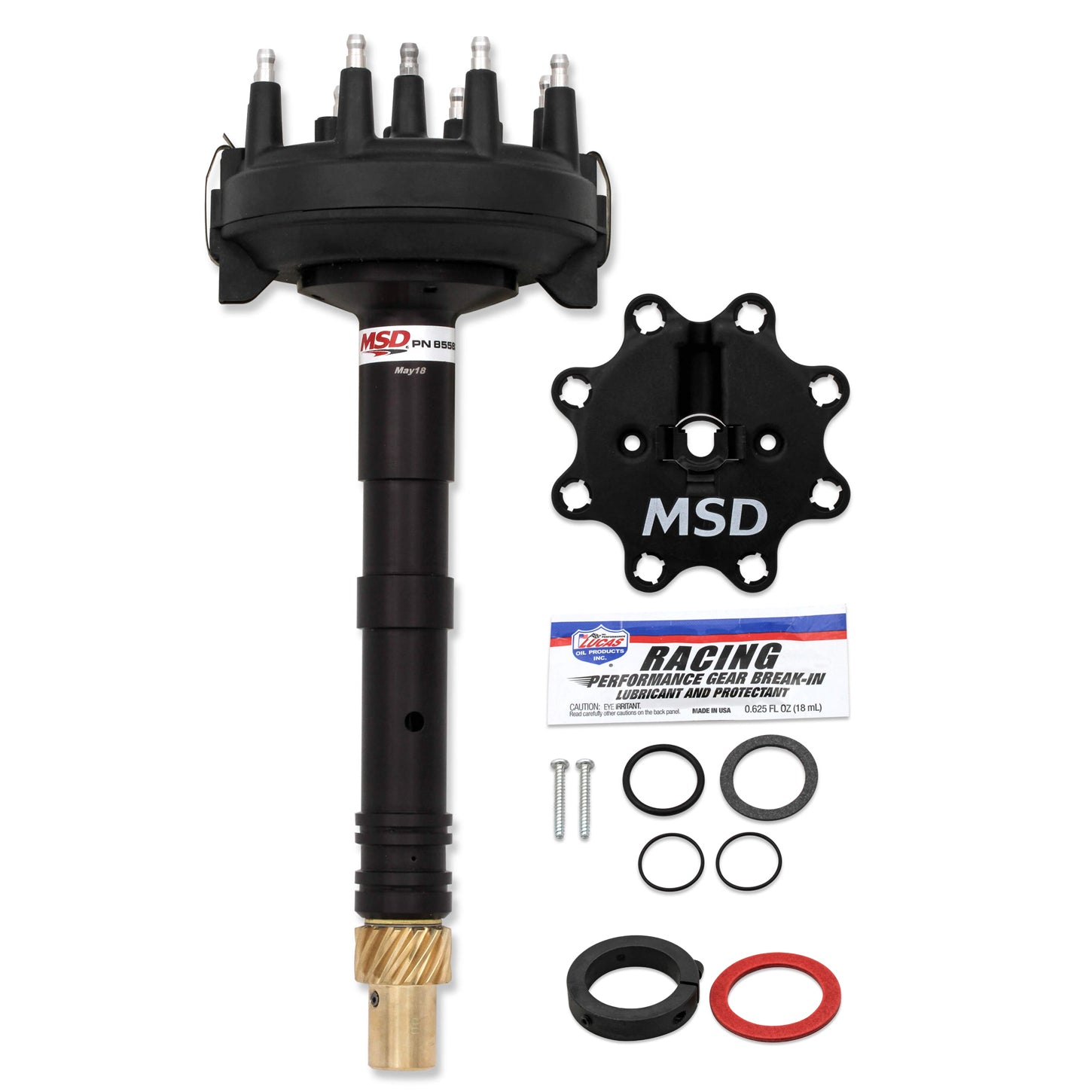 MSD Crank Trigger Pickup Distributor - HEI Style Terminal - Black - Low Profile - Tall Block - Chevy V8