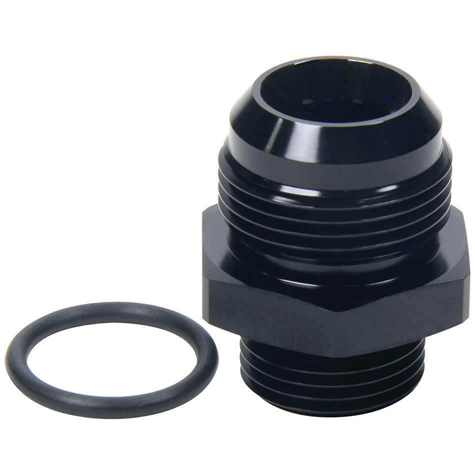 Allstar Performance Straight Adapter - 16 AN Male to 12 AN Male O-Ring - Aluminum - Black Anodize