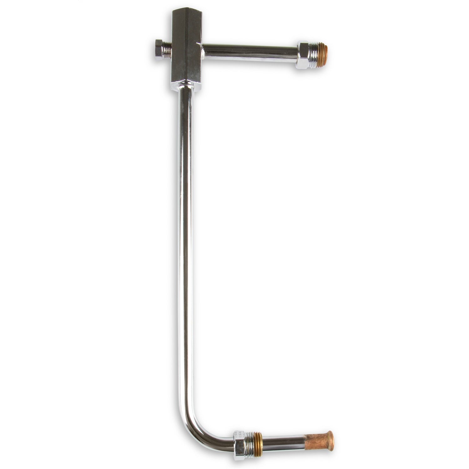 Holley Carburetor Fuel Line - 5/8-18 in Female Inlet - 7/8-20 in Dual Outlets - Chrome - Holley 4150 Carburetors