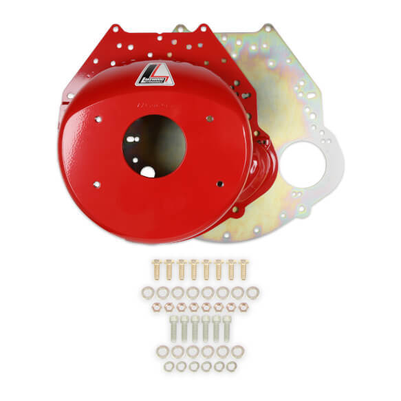 Lakewood Bellhousing - Hardware Included - Steel - Red Powder Coat - Chevy V8/Ford Big Block/Small Block