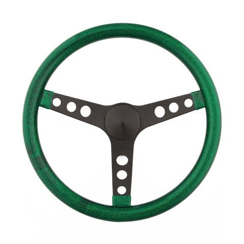 Grant Steering Wheels Metal Flake Steering Wheel 13-1/2" Diameter 3-Spoke - Green Metal Flake Grip