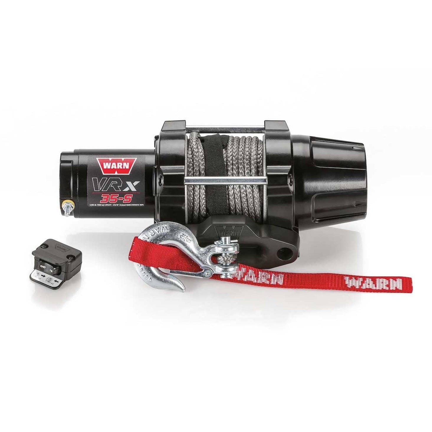 Warn VRX 35-S Winch - 3500 lb Capacity - Hawse Fairlead - Handlebar Switch - 3/16 in x 50 ft Synthetic Rope - 12V
