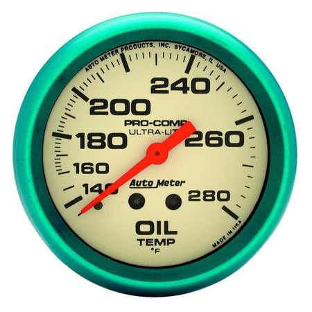 Auto Meter Ultra-Nite Oil Temperature Gauge - 2-5/8" - 140-280