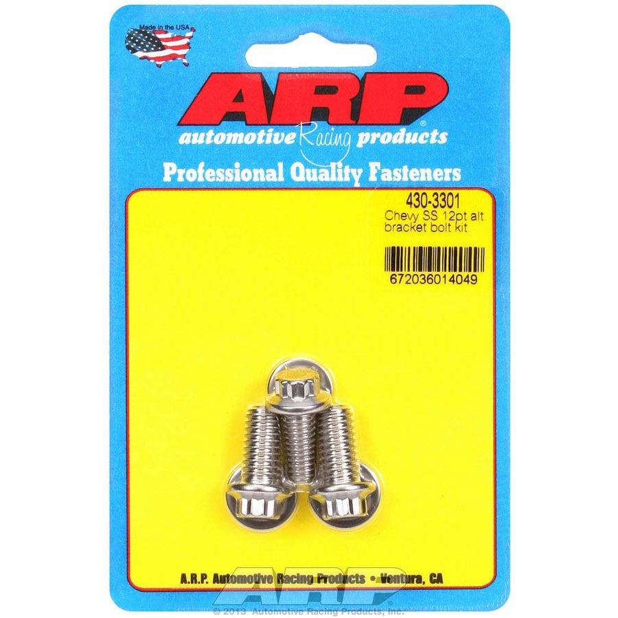 ARP Stainless Steel Chevy Alternator Bracket Bolt Kit - 12 Point