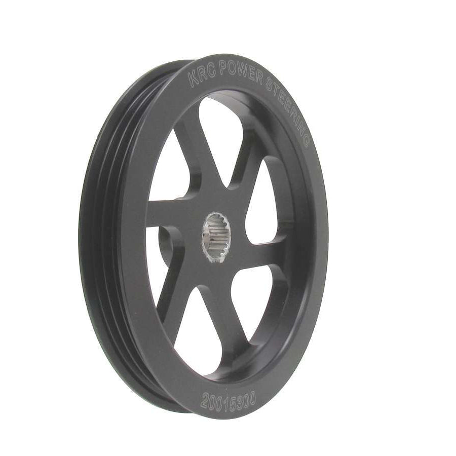 KRC Power Steering Serpentine Power Steering Pulley 3 Rib 17 Spline 4.2" Diameter - Aluminum