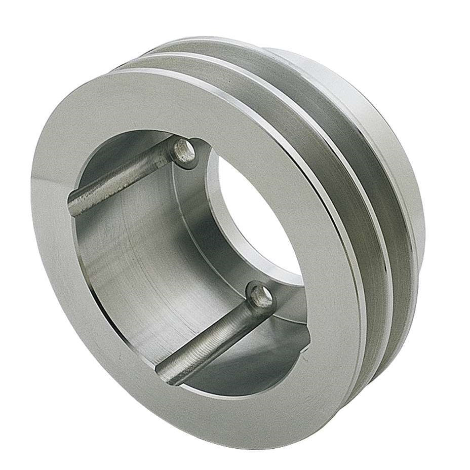 Trans-Dapt V-Belt 2 Groove Crankshaft Pulley - 4.813 in Diameter - 2.25 in Wide - Machined - Oldsmobile V8