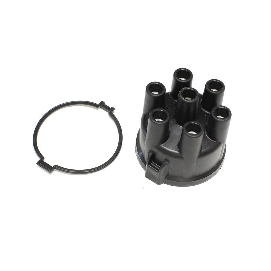 PerTronix Performance Products HEI Style Distributor Cap Brass Terminals Clamp Down Black - Non-Vented