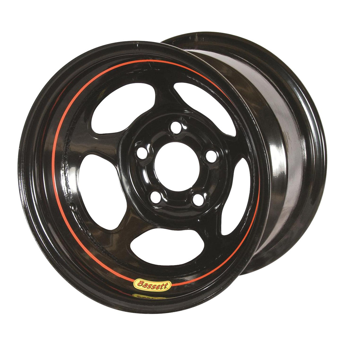 Bassett Inertia Advantage Wheel - 15 x 10 in - 3.000 in Backspace - 5 x 5.00 in Bolt Pattern - Black