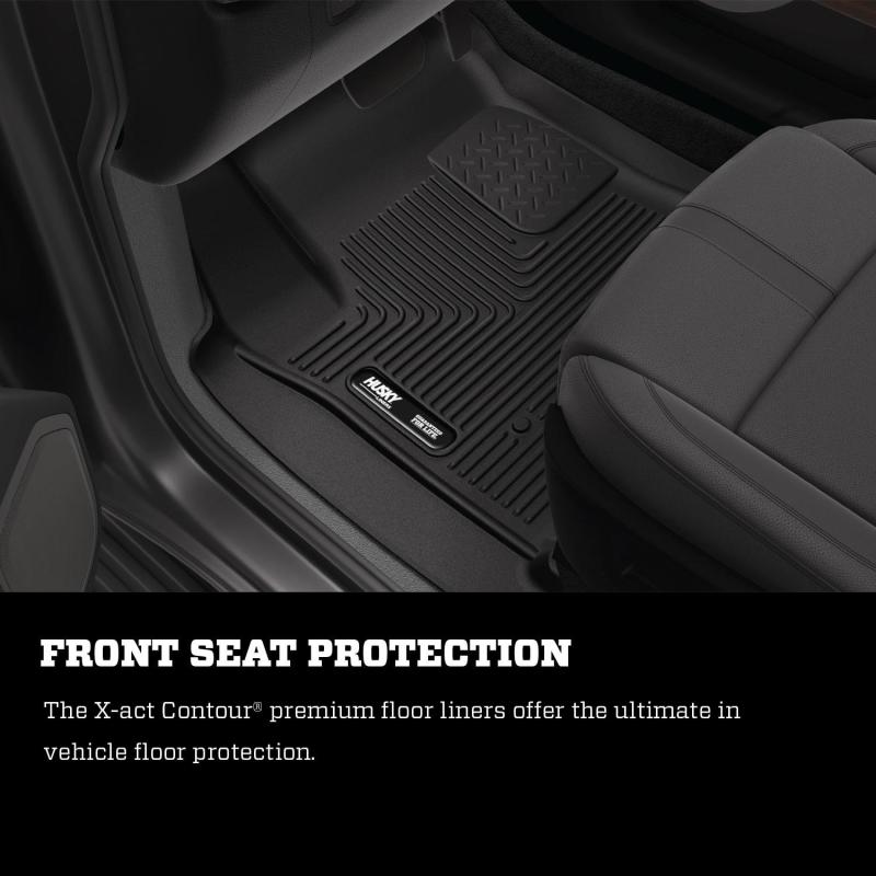 Husky Liners 2nd Seat Floor Liner X-Act Contour Plastic Black - Extended Cab