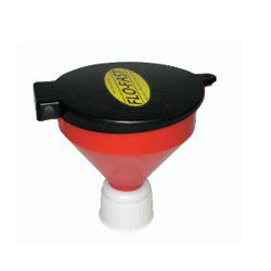 Flo-Fast Round Funnel 10" OD Lid Screw-On Bottom - 7.5/15 Gallon Utility Jugs