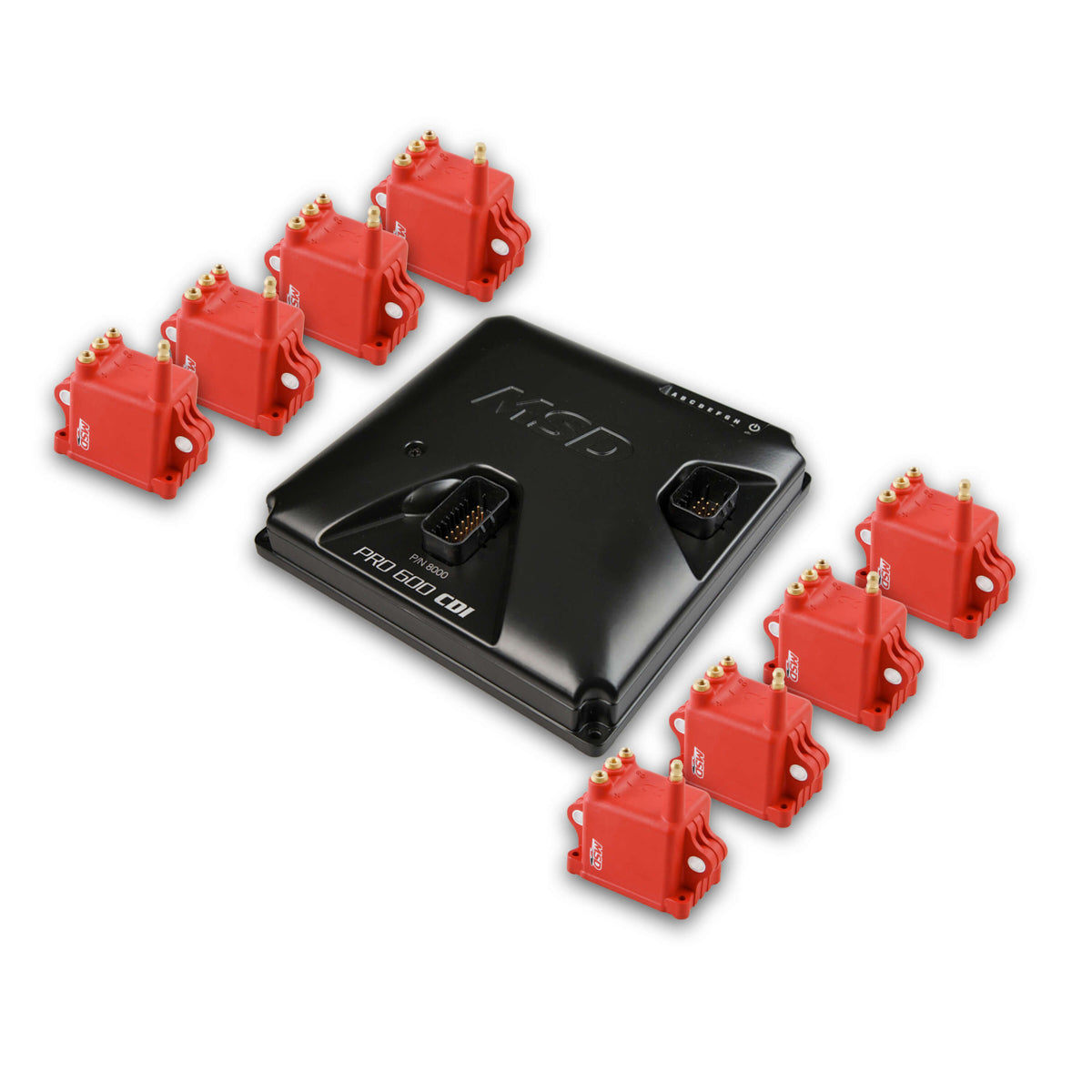 MSD Pro 600 CDI Ignition Control Module - 8 Channel - Coils/Harness - Red - Holley EFI System