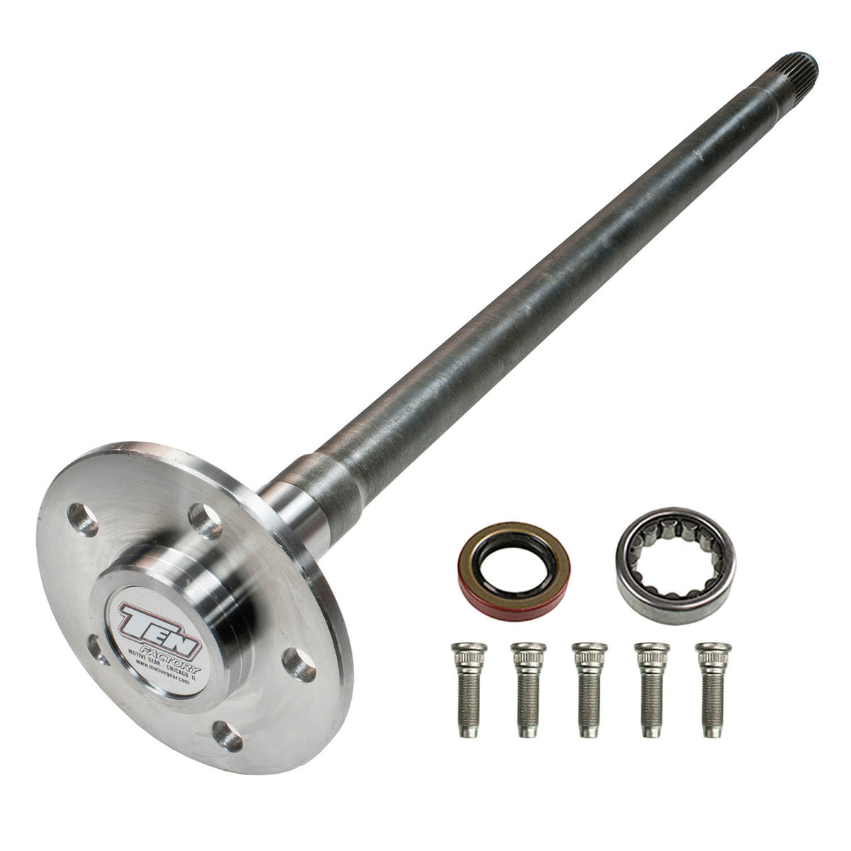 TEN Factory 29-5/8" Long Axle Shaft 28 Spline Carrier 5 x 4.75" Bolt Pattern Steel - Natural