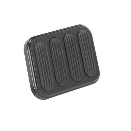 Lokar XL Brake Pedal Pad - 3-3/4" Wide x 2-3/4" Tall - Rubber Pads - Billet Aluminum - Black Anodize