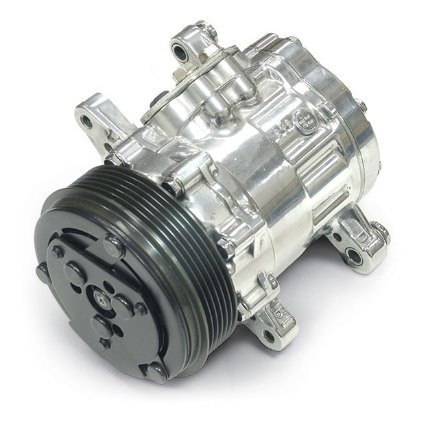 March Performance Sanden 7176 Compact Air Conditioning Compressor Serpentine Pulley Included Chrome Universal - Each
