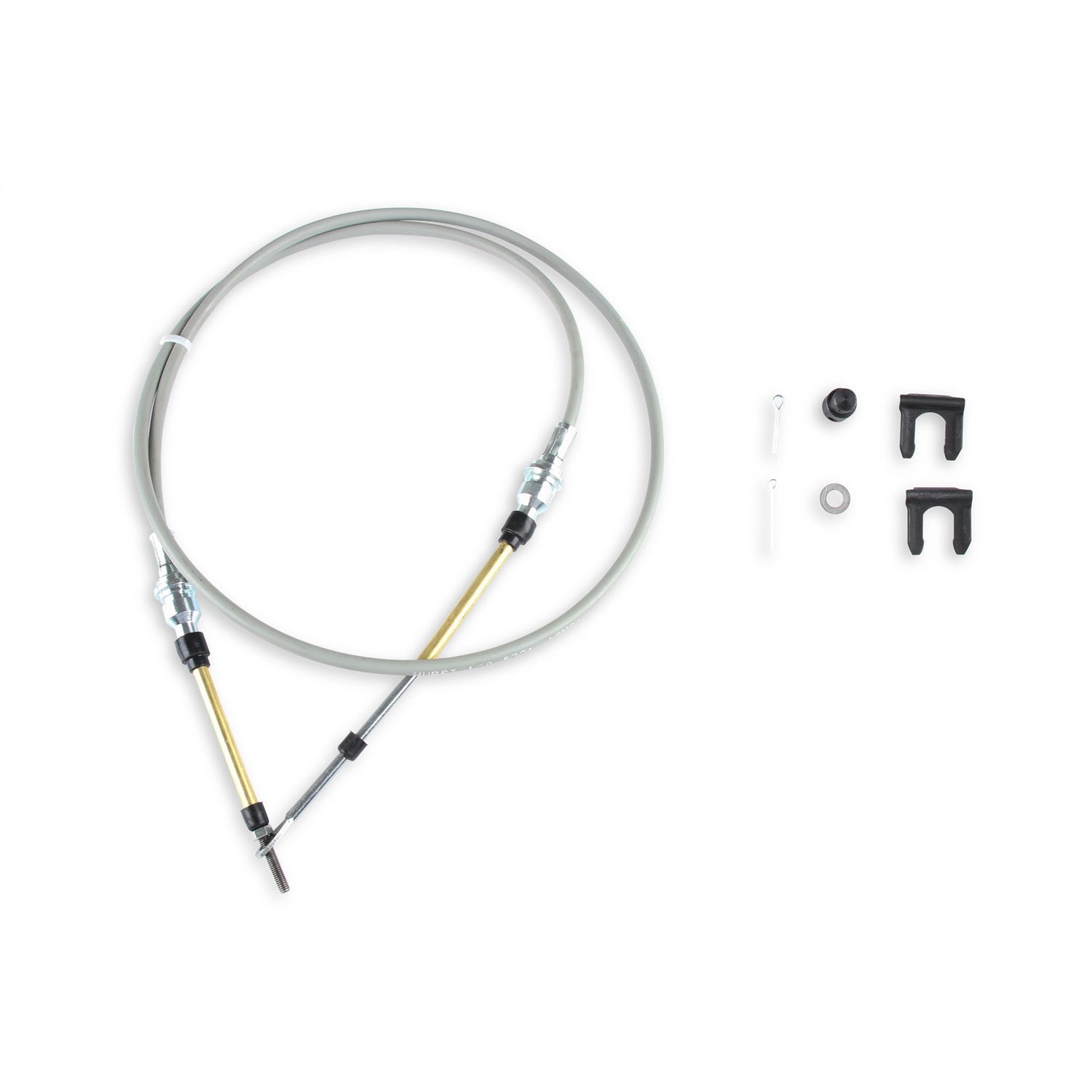 Hurst Shifter Cable - 5 ft Long - Stainless Cable - Plastic Liner - Gray - Hurst Auto Stick 3/Quarter Stick / Quarter Stick 2