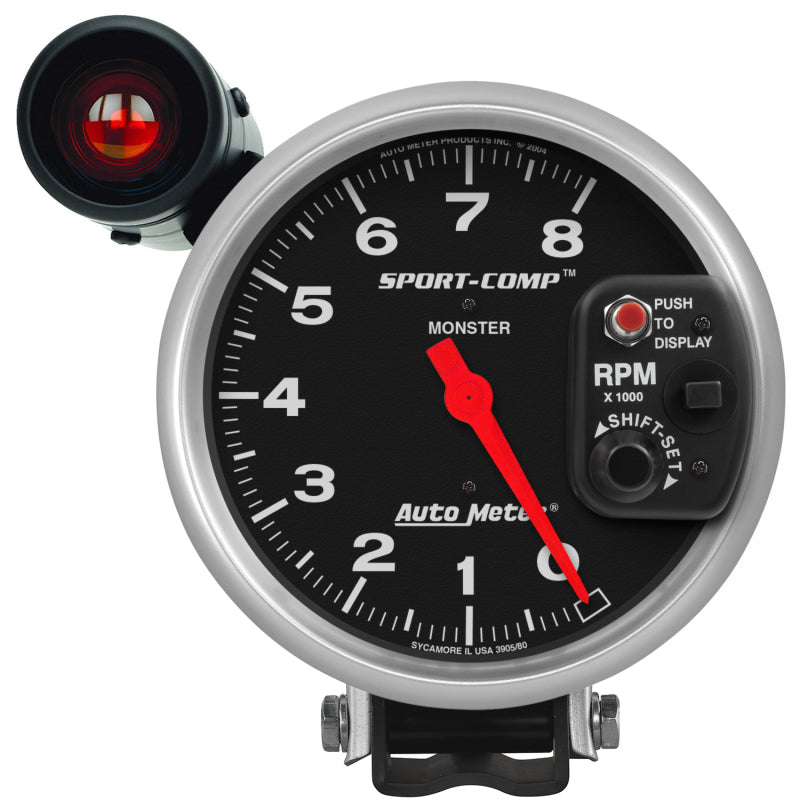 Auto Meter 8,000 RPM Sport-Comp Shift-Lite 5" Monster Tachometer