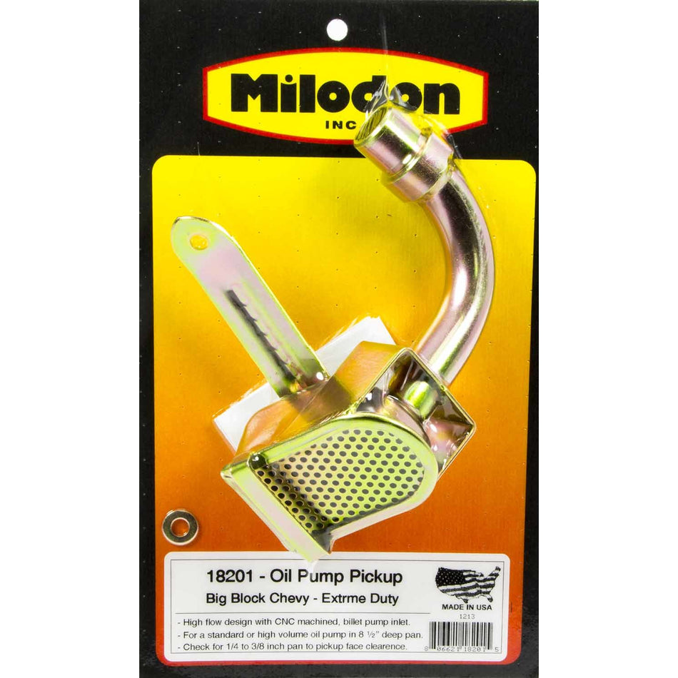 Milodon Oil Pump Pick-Up - SB Chevy/BB Chevy Extreme Duty