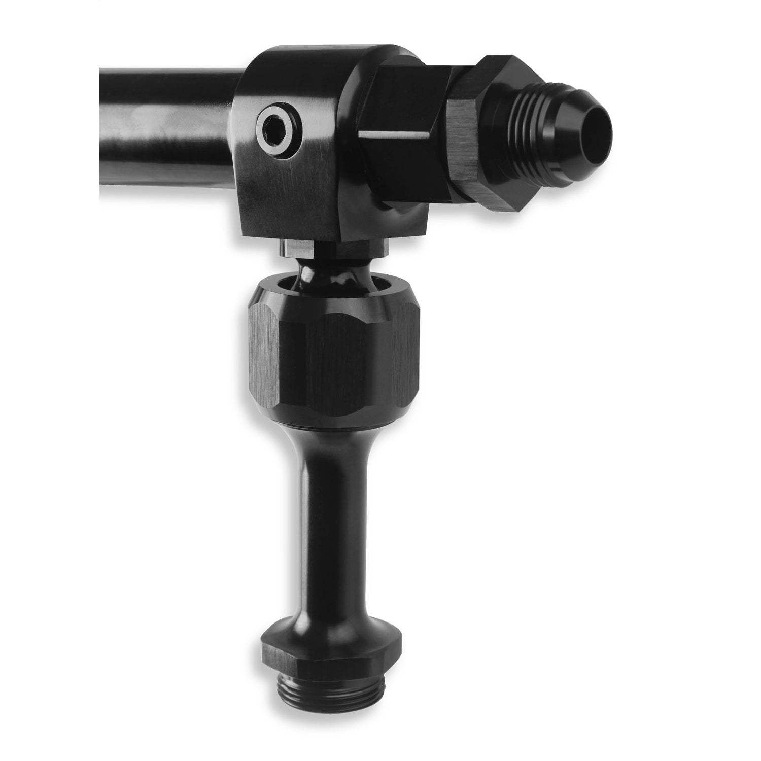Earl's #-08 AN Adjustable Fuel Log - Billet Aluminum Black