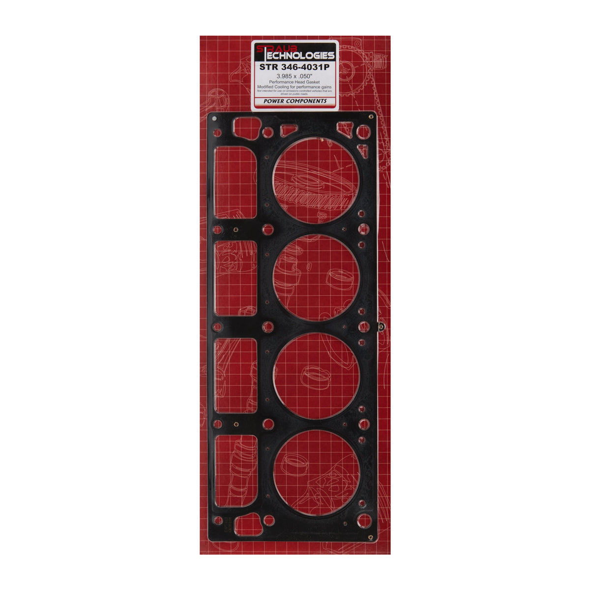 Straub Technologies Cylinder Head Gasket - 3.985 in Bore - 0.050 in Compression Thickness - GM LS-Series