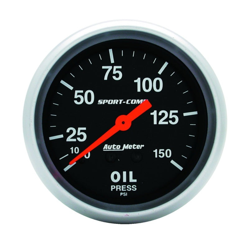 Auto Meter 0-150 PSI Sport-Comp Oil Pressure Gauge - 2-5/8"