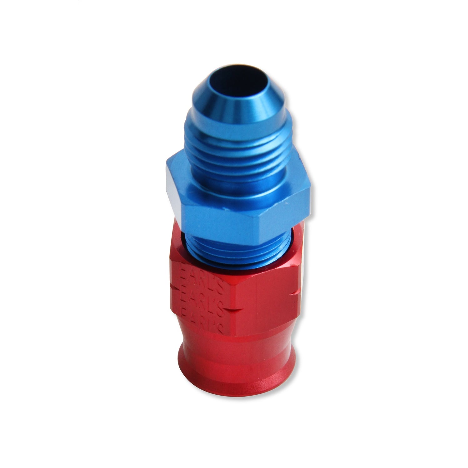 Earl's Tube End - Straight - 6 AN Male to 1/4" Tubing - Aluminum - Blue/Red Anodize