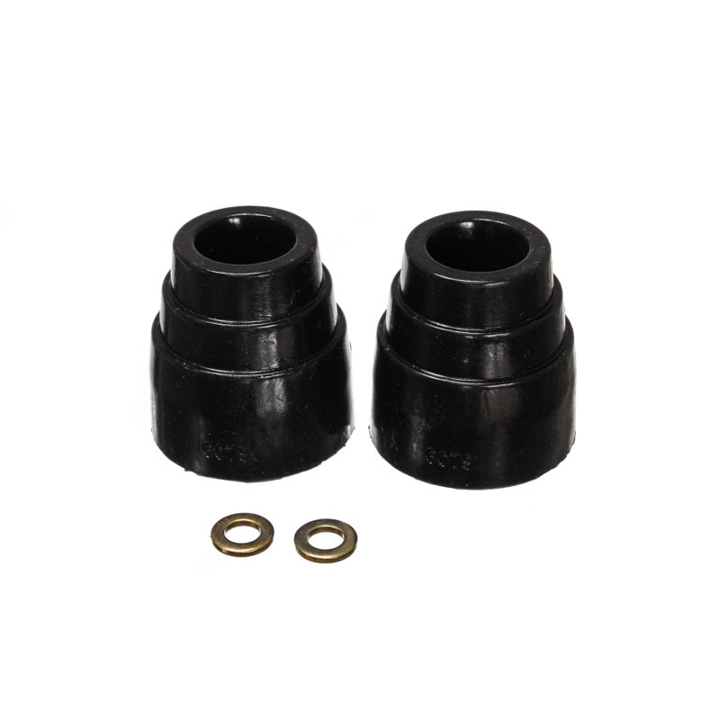 Energy Suspension Hyper-Flex Bump Stop - 2-1/2 in Tall - 2-7/16 in Diameter - Black/Cadmium (Pair)