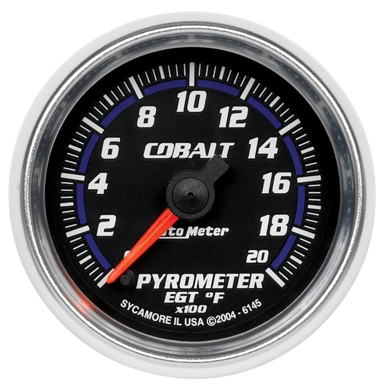 Auto Meter Cobalt 0-2000 Degree F EGT Gauge - Electric - Analog - Full Sweep - 2-1/16 in Diameter - Black Face