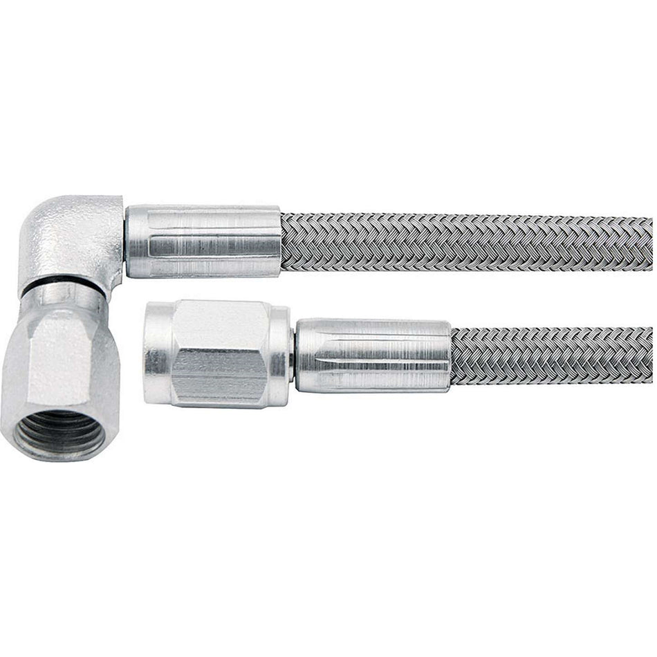 Allstar Performance 24" #3 Braided Stainless Steel Line w/ -3 Straight End / -3 90 End (5 Pack)