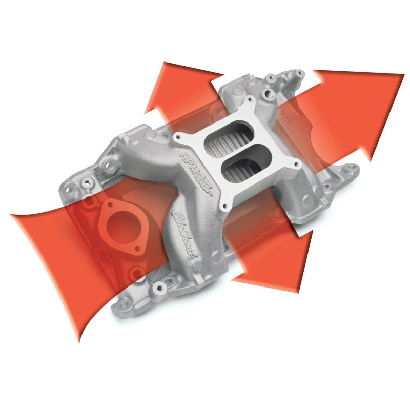 Edelbrock RPM Air Gap 340/360 Intake Manifold - Cast Finish