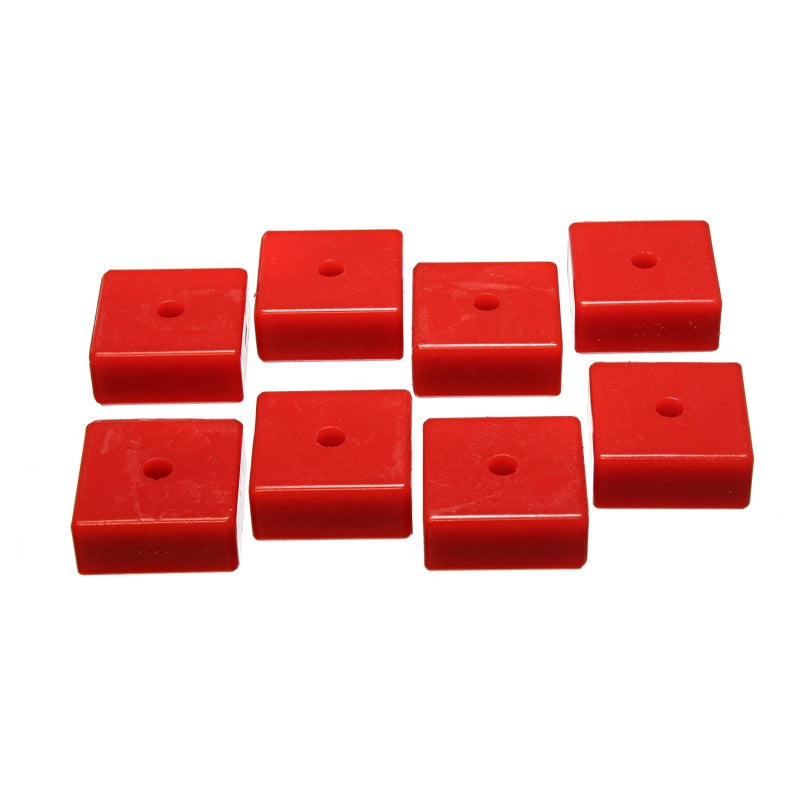 Energy Suspension Hyper-Flex Bushing Kit - Leaf Spring Pad - 2-1/16" Square x 3/8" ID x 15/16" Height - Polyurethane - Red