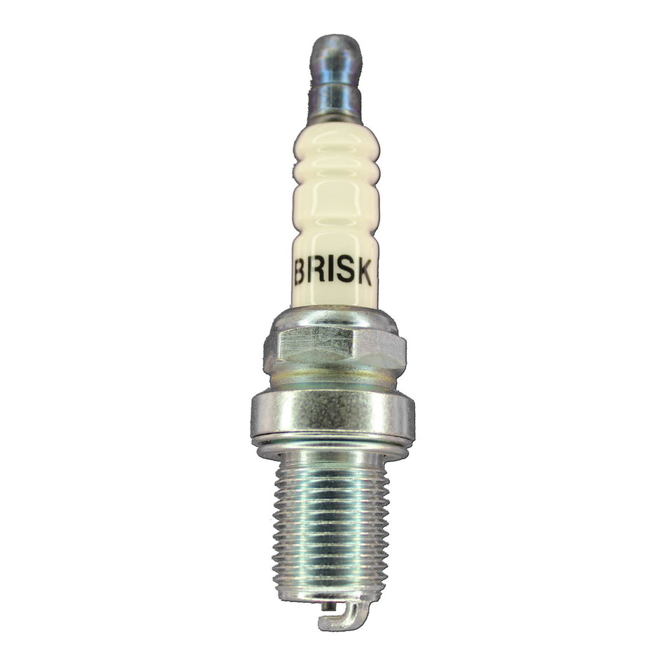 Brisk Silver Racing Spark Plug - 14 mm Thread - 19 mm R - Heat Range 14 - Gasket Seat - Resistor DR14S