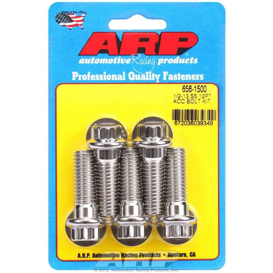 ARP Stainless Steel Bolt Kit - 12 Point (5) 1/2-13 x 1.500