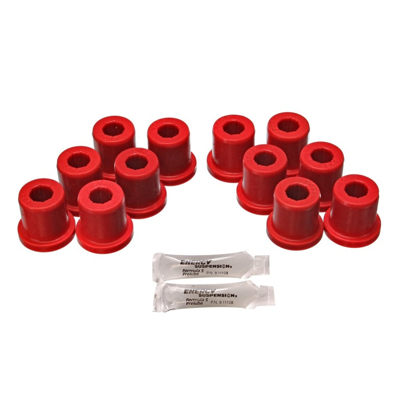 Energy Suspension Hyper-Flex Front / Rear Leaf Spring Bushing Kit - Red - Toyota Land Cruiser 1981-89